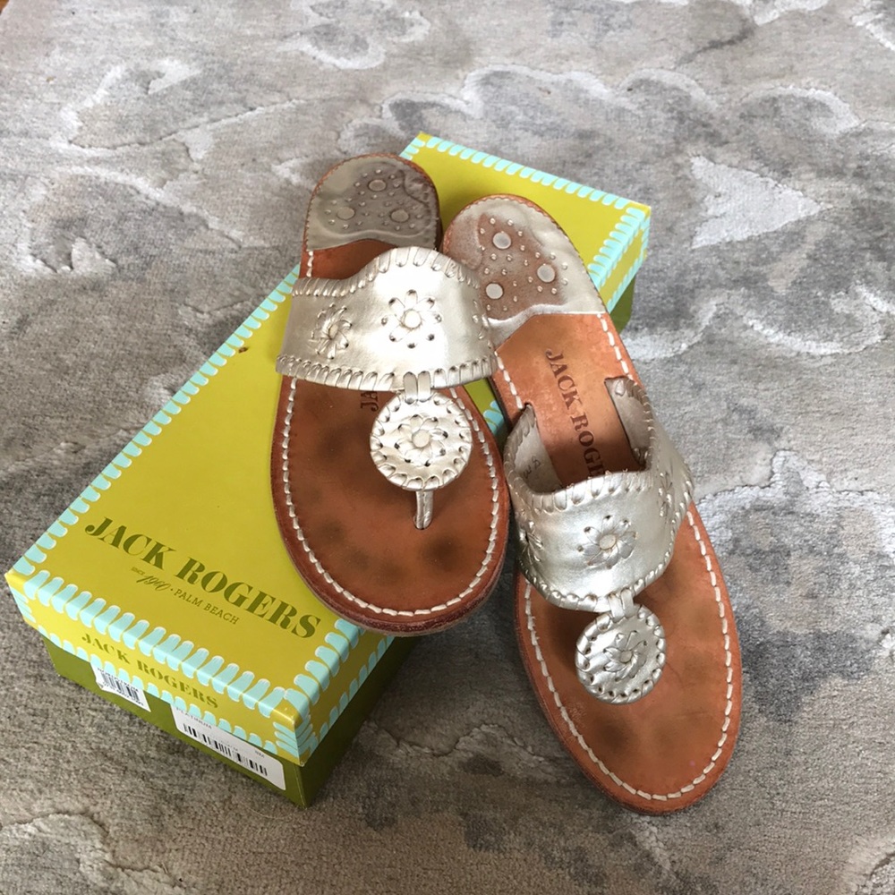 Jack Rogers metallic sandals
